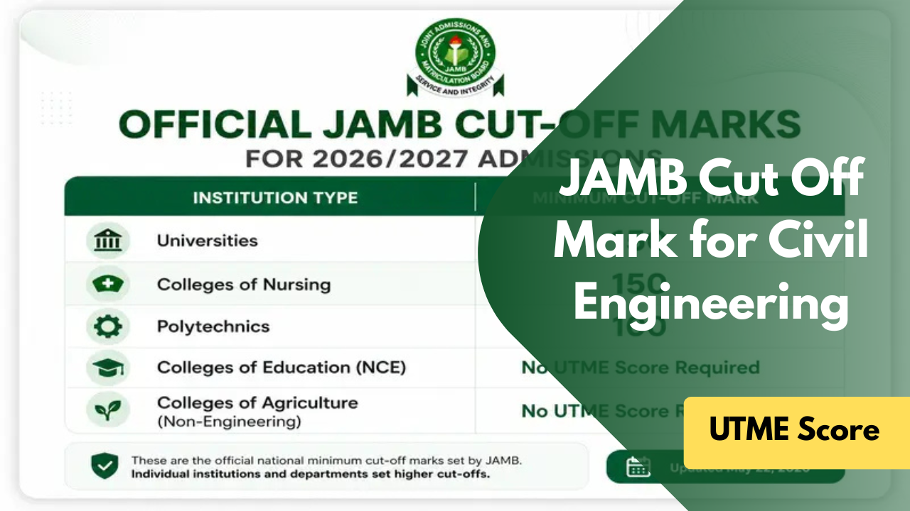 JAMB Cut Off Mark for Civil Engineering