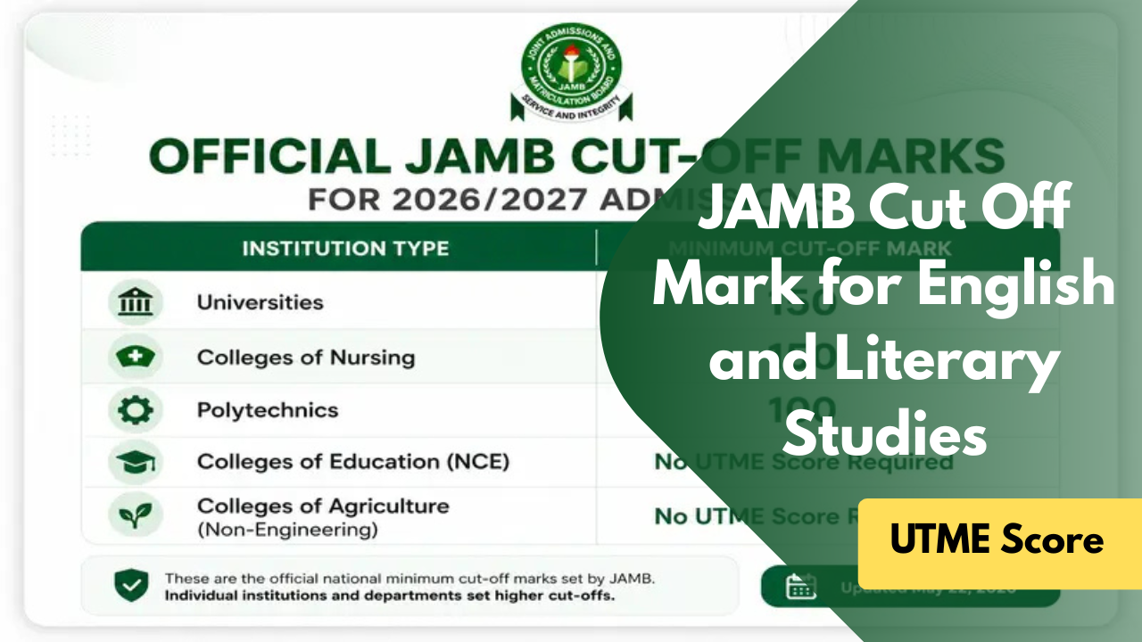 JAMB Cut Off Mark for English and Literary Studies