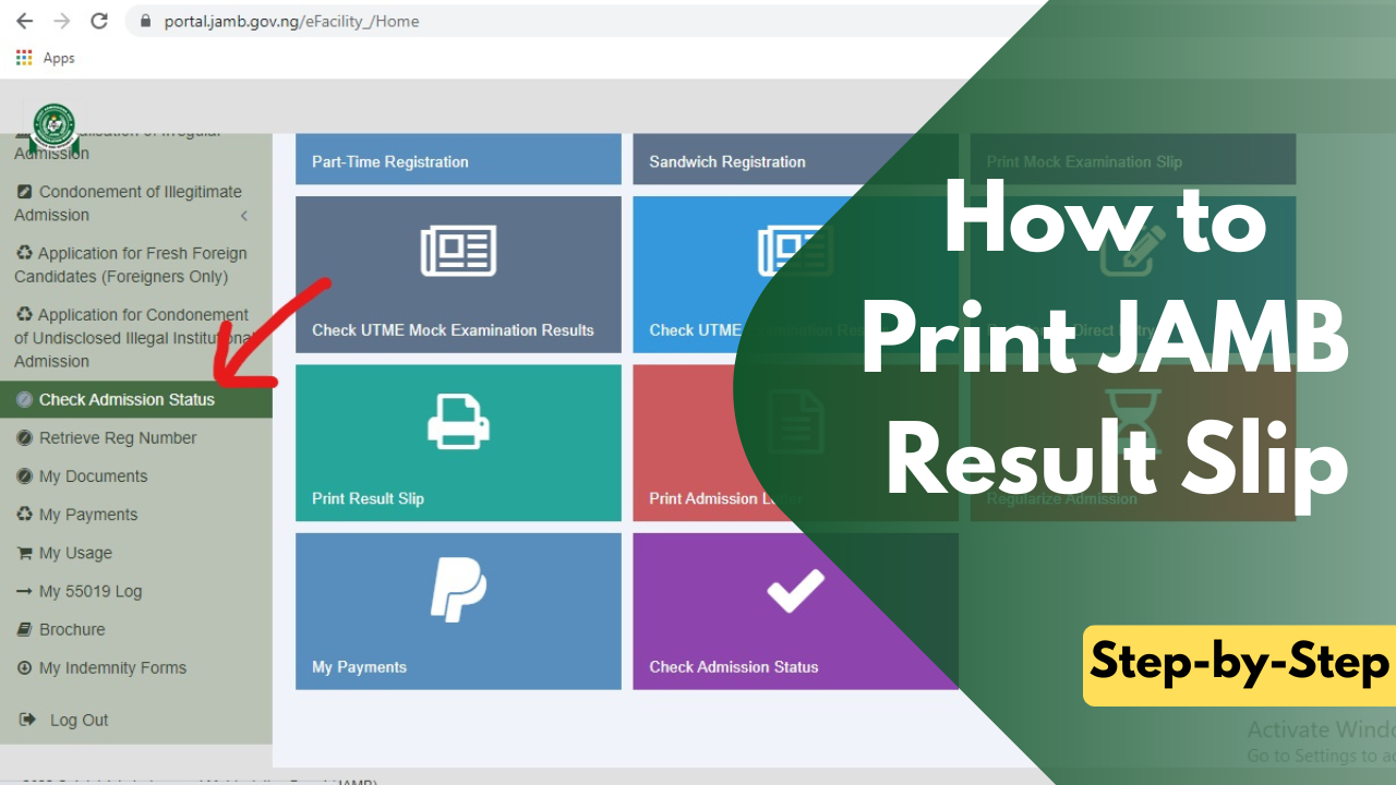 ‎How to Print JAMB Result Slip 2026