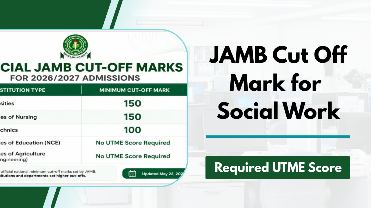 JAMB Cut Off Mark for Social Work